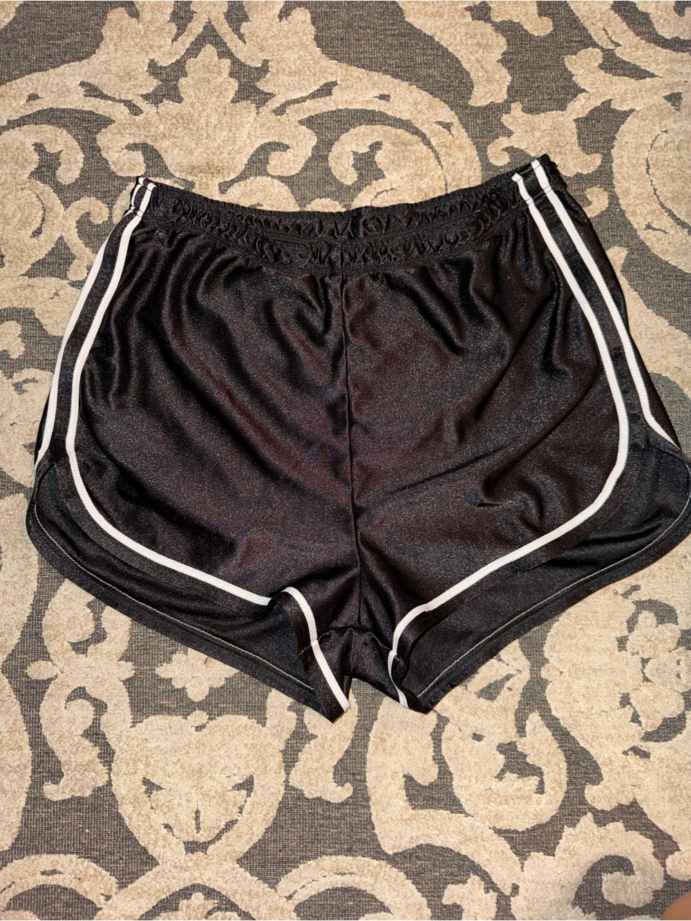 Vintage American apparel Black Women's Athletic Shorts with White Trim